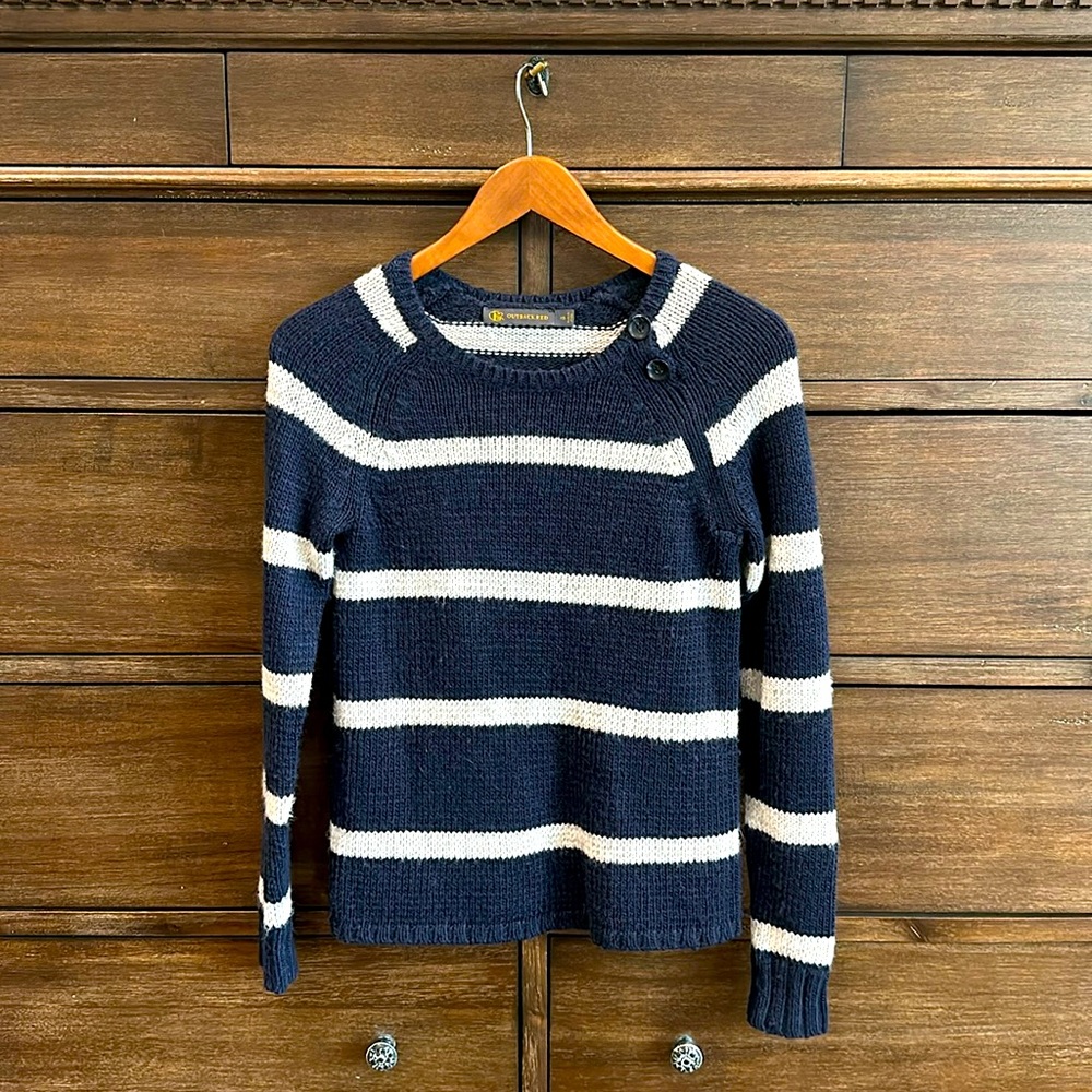 Navy blue striped sweater